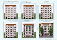 Six different building techiques that players can utilize in Minecraft. (Image via u/limberton/reddit.com)